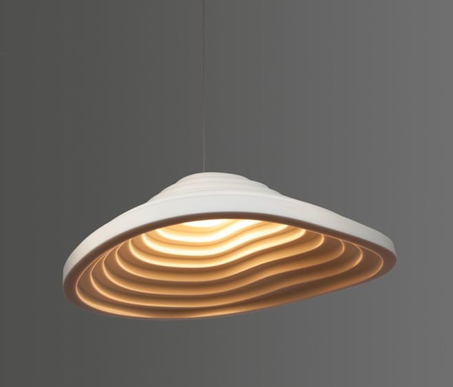 HDC 600mm Modern Layered RippleWave Sculpted Resin Pendant Light