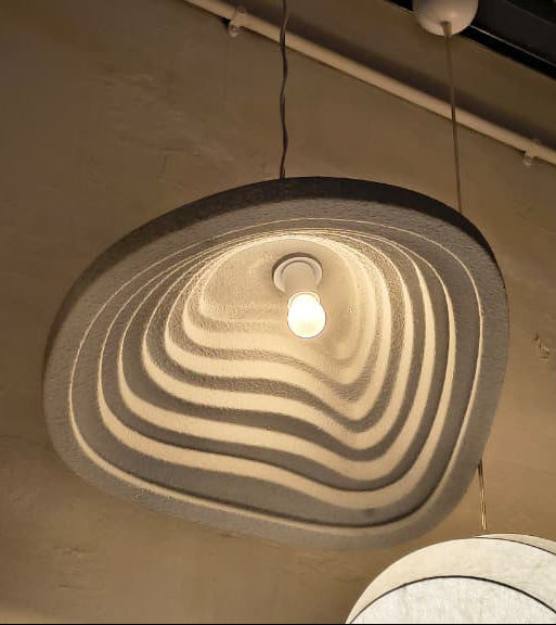 HDC 600mm Modern Layered RippleWave Sculpted Resin Pendant Light