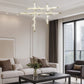 HDC Sculpted Origami Branch Luxury White Acrylic LED Hanging Light Chandelier for Living & Dining Spaces
