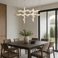 HDC Sculpted Origami Branch Luxury White Acrylic LED Hanging Light Chandelier for Living & Dining Spaces