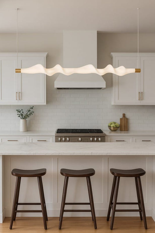 HDC 1200mm Waveform Acrylic Linear Pendant Chandelier Light for Dining & Kitchen