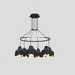 HDC Lotus Bloom 9-Head Black & Gold Designer Floral Metal Chandelier For Living Room