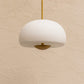 HDC Halo Glow White & Gold Luxe Dome Pendant Glass Hanging Light