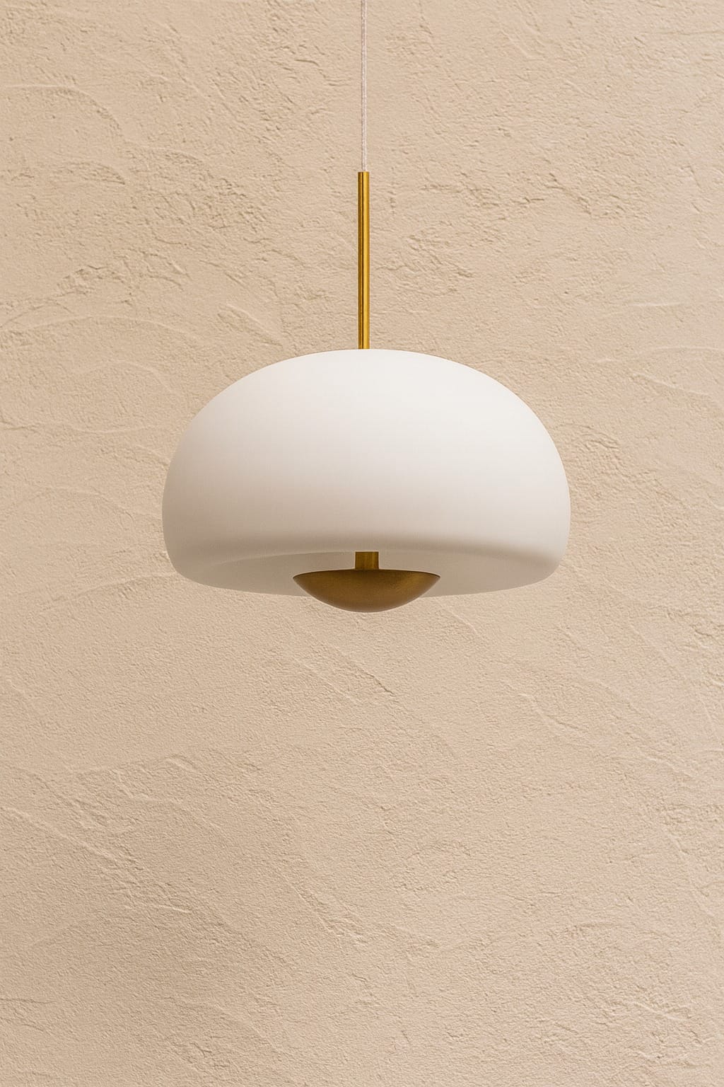 HDC Halo Glow White & Gold Luxe Dome Pendant Glass Hanging Light