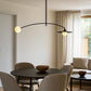 HDC Arc Glow 2-Light Black Metal with G9 Marble Glass Shades Modern Linear Chandelier For Living Room