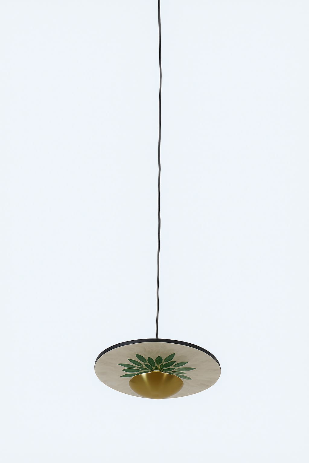 HDC 1200mm Trilium Glide White Acrylic Leaf Pattern with Golden Accents LED Linear Chandelier For Living Room