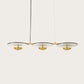 HDC 1200mm Trilium Glide White Acrylic Leaf Pattern with Golden Accents LED Linear Chandelier For Living Room