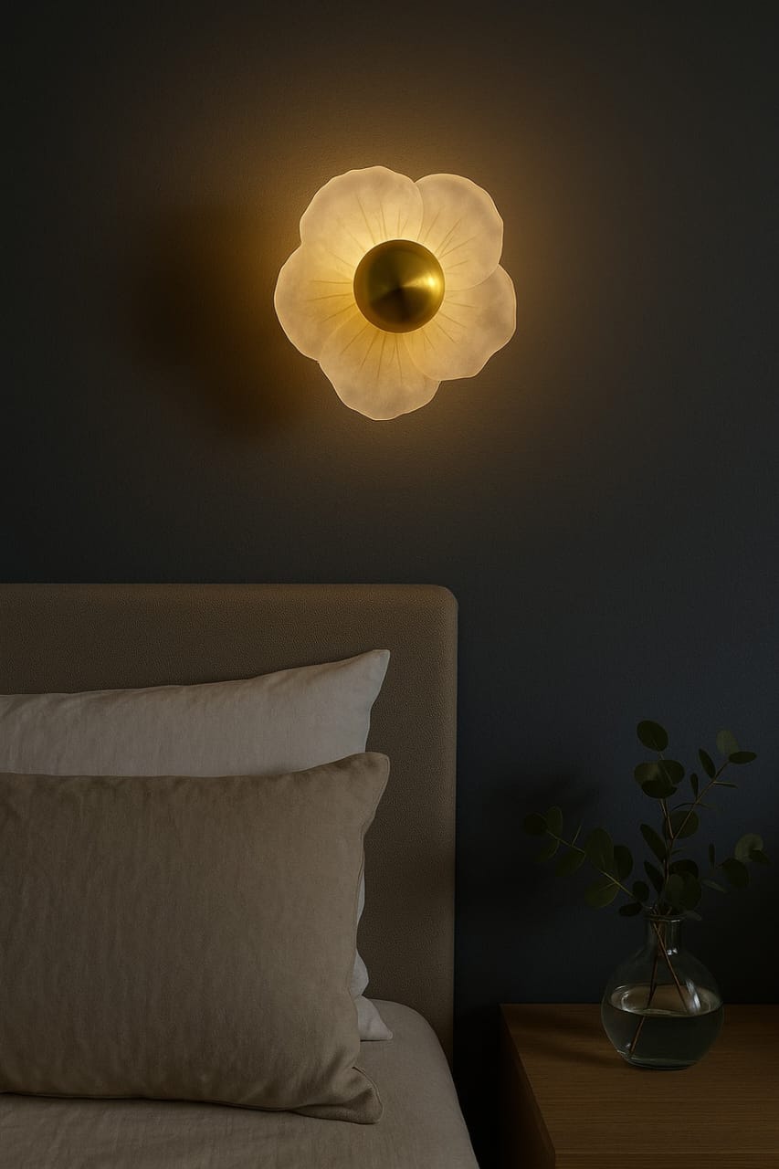 HDC Floral Glow Frosted Glass LED Wall Sconce