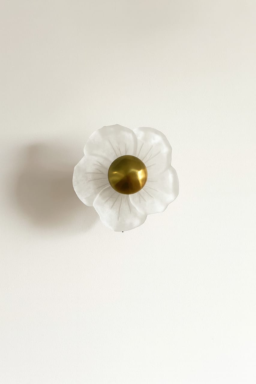 HDC Floral Glow Frosted Glass LED Wall Sconce