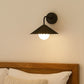 HDC Retro Pleated Black Meta Shade Wall Lamp For Living Room