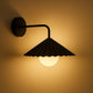 HDC Retro Pleated Black Meta Shade Wall Lamp For Living Room