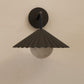 HDC Retro Pleated Black Meta Shade Wall Lamp For Living Room