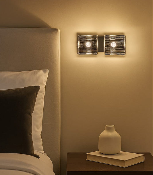 HDC Twin-Ridge Crystal Glow Wall Light For Living Room, Bedroom