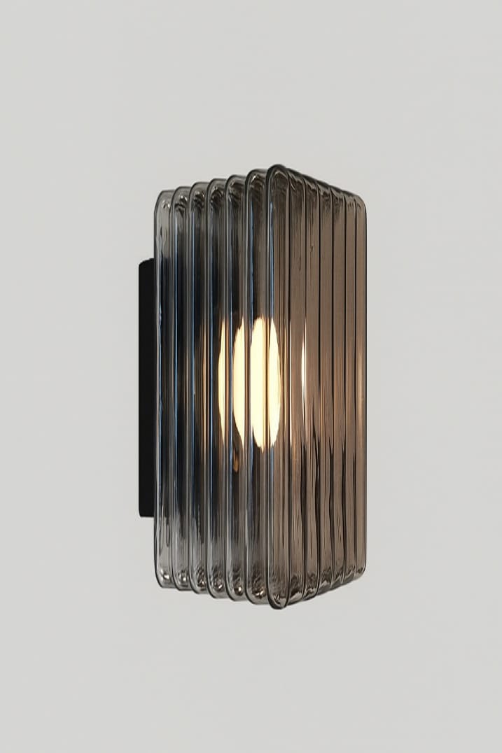 HDC Luxe Ribbed Glass Glow Wall Light Fpr Living Room, Bedroom