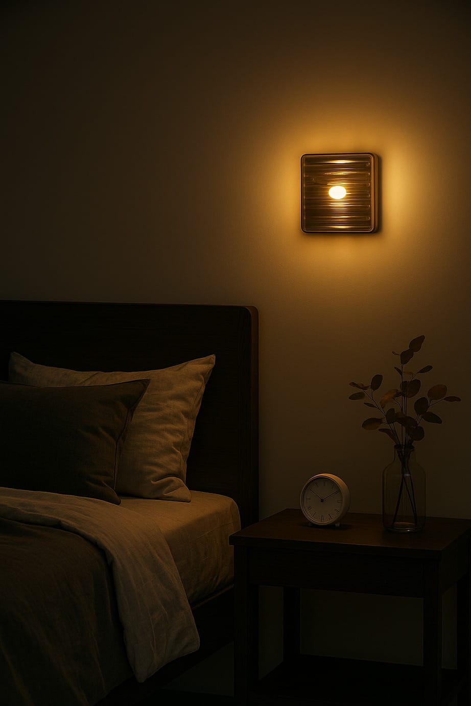 HDC Luxe Ribbed Glass Glow Wall Light Fpr Living Room, Bedroom