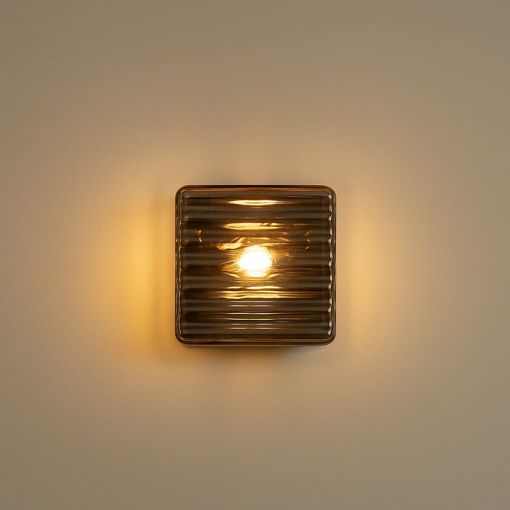 HDC Luxe Ribbed Glass Glow Wall Light Fpr Living Room, Bedroom