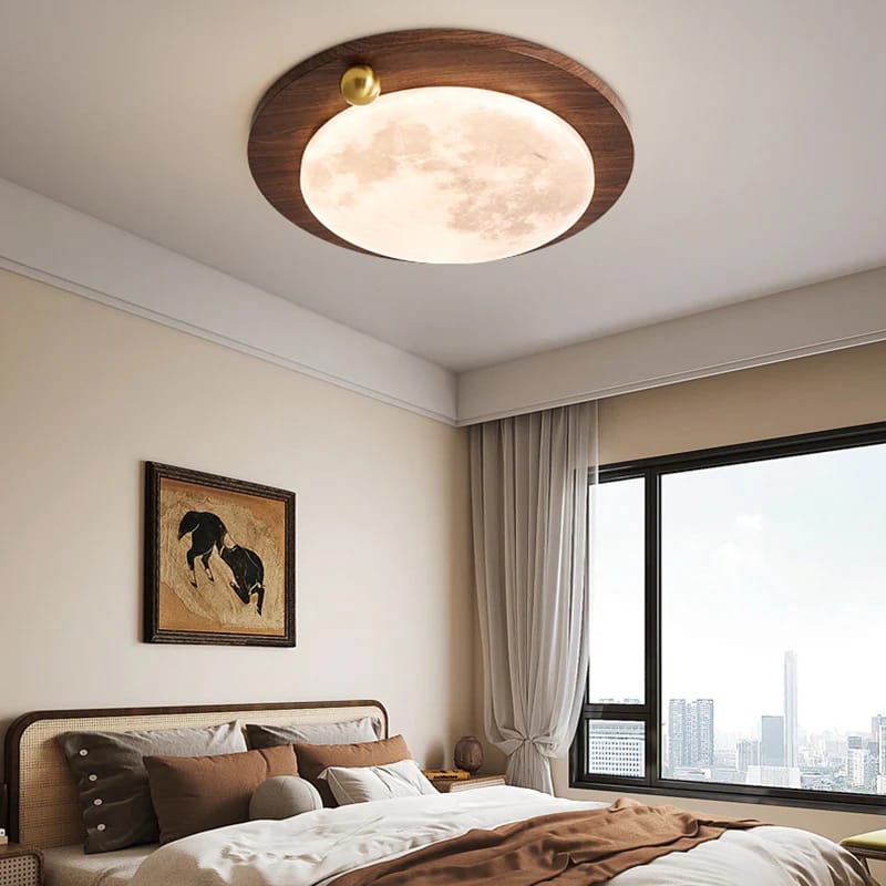 HDC 500mm Lunar Walnut Glow LED Ceiling Light For Living Room