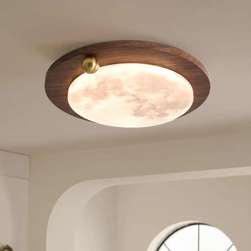 HDC 500mm Lunar Walnut Glow LED Ceiling Light For Living Room