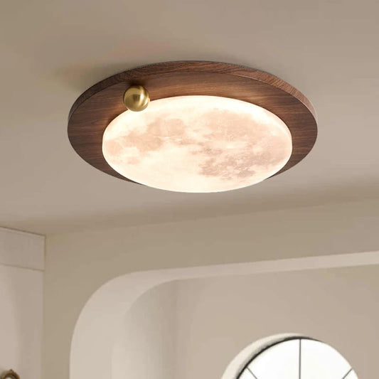 HDC 500mm Lunar Walnut Glow LED Ceiling Light For Living Room