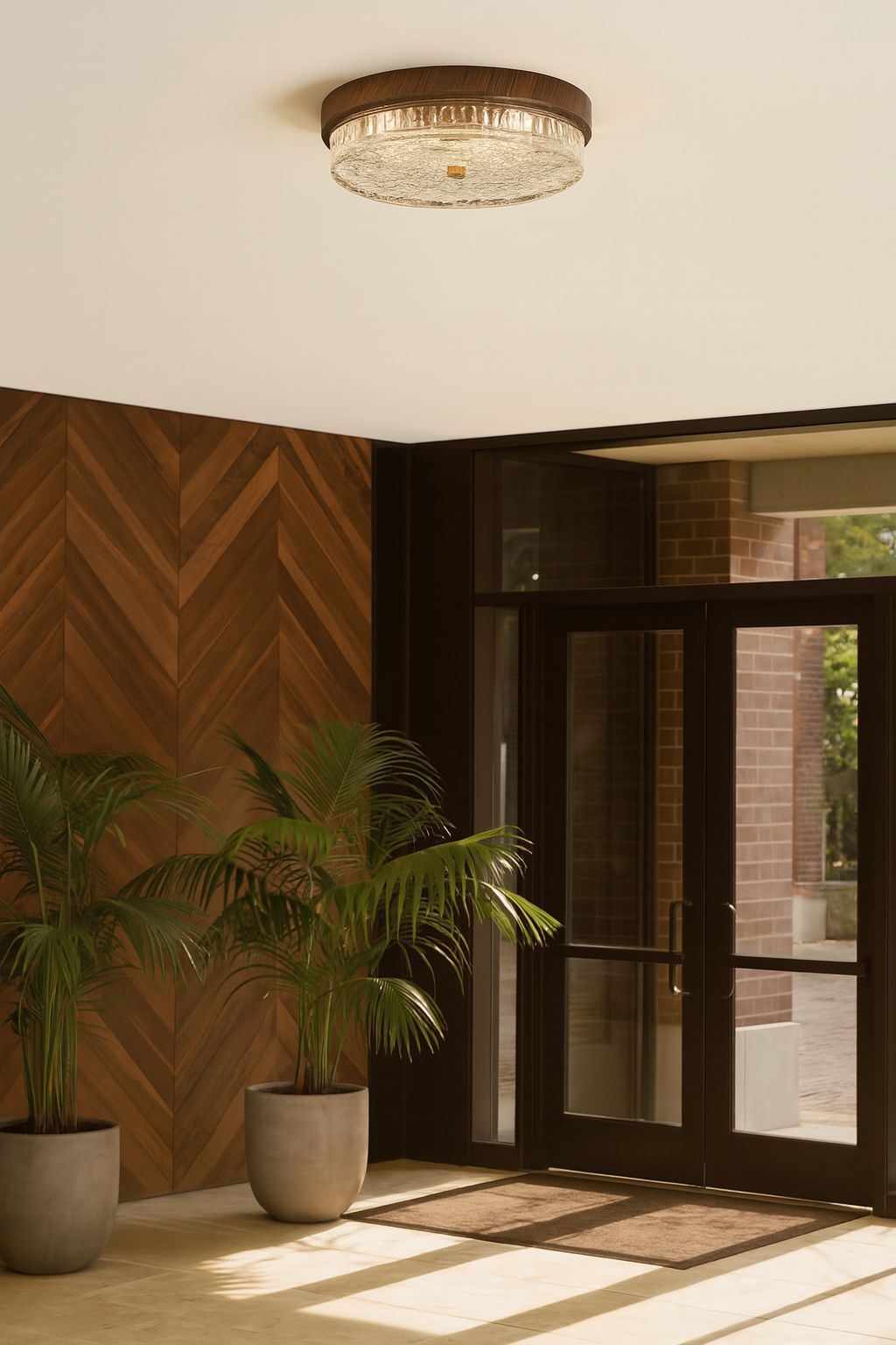 HDC Wooden Aura Circular LED Ceiling Light For Living Room