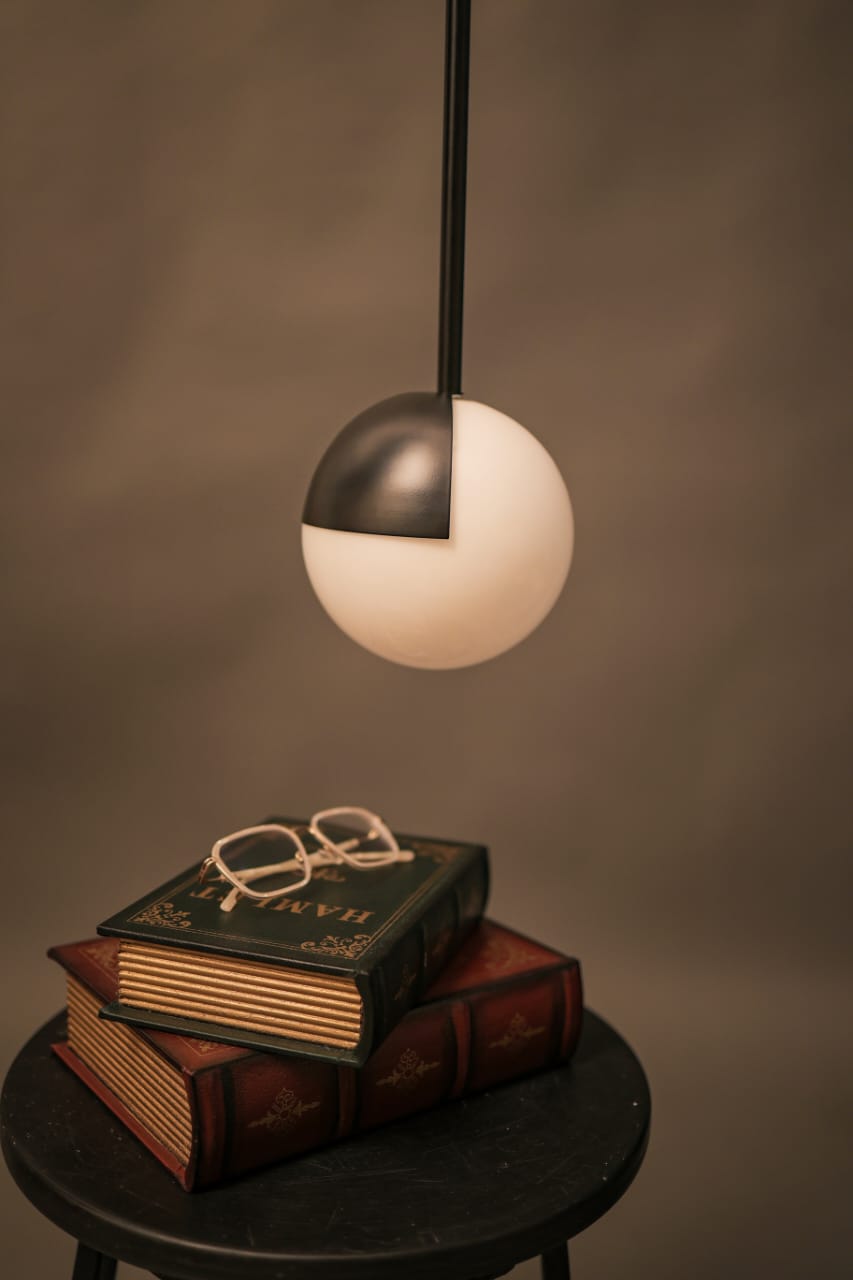 HDC Orbit Sphere Minimalist Black Pendant Light For Living Room, Bedroom