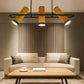 HDC 3-Lights Modern Wooden Cylinder Pendant Chandelier Linear Hanging Lamp For Dining Table, Living Room & Restaurants