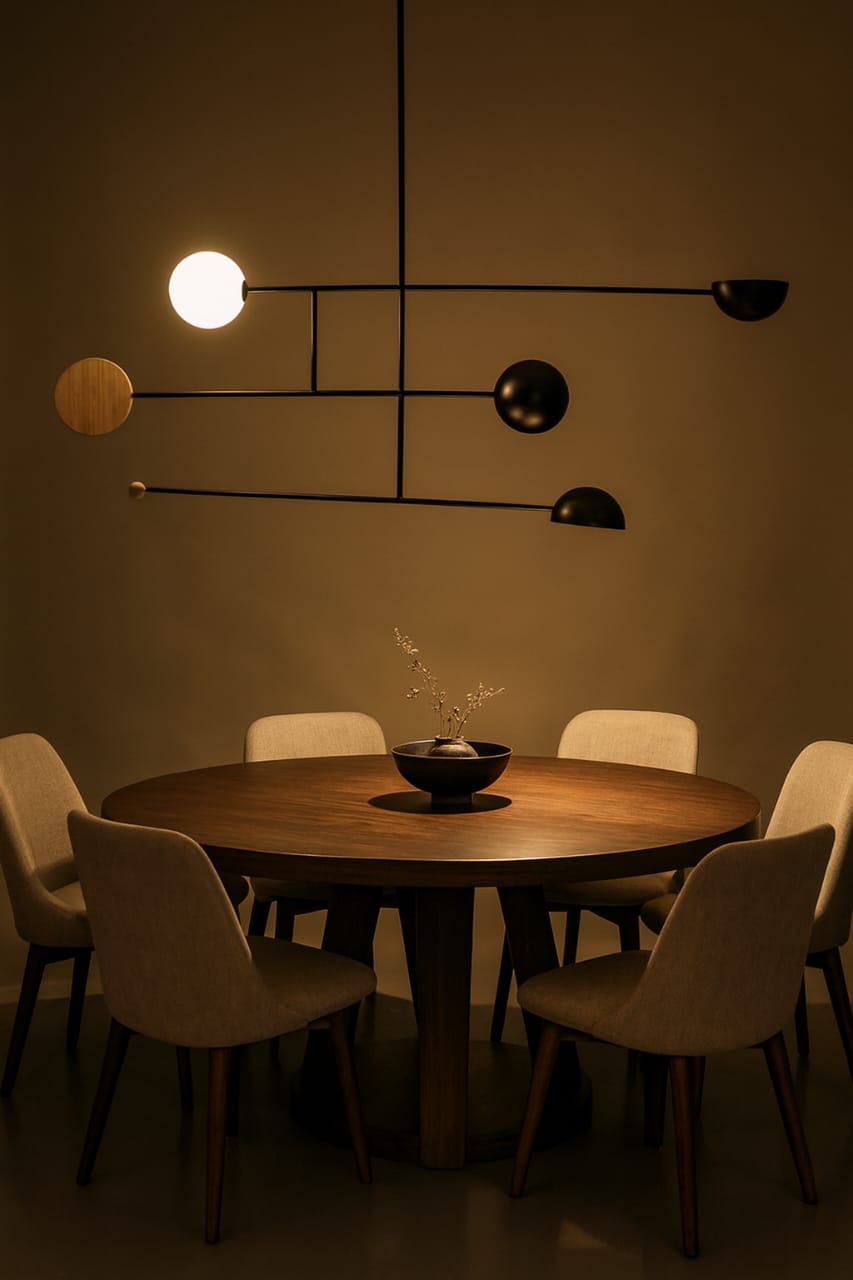 HDC Black Body Modern Orbit Balance Linear Chandelier For Dining, Living Room