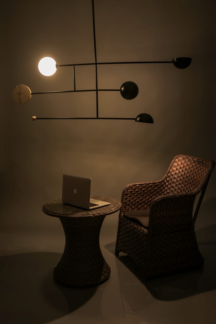 HDC Black Body Modern Orbit Balance Linear Chandelier For Dining, Living Room