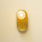 HDC Aurelia Textured Gold Wall Light with Frosted Globe Metal Wall Sconce for Bedroom, Living Room & Hallway