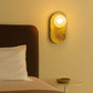 HDC Aurelia Textured Gold Wall Light with Frosted Globe Metal Wall Sconce for Bedroom, Living Room & Hallway