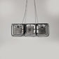 HDC 6-Light Metal & Textured Glass Luxe Cage-Frame Cluster Chandelier For Living Room