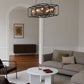 HDC 6-Light Metal & Textured Glass Luxe Cage-Frame Cluster Chandelier For Living Room