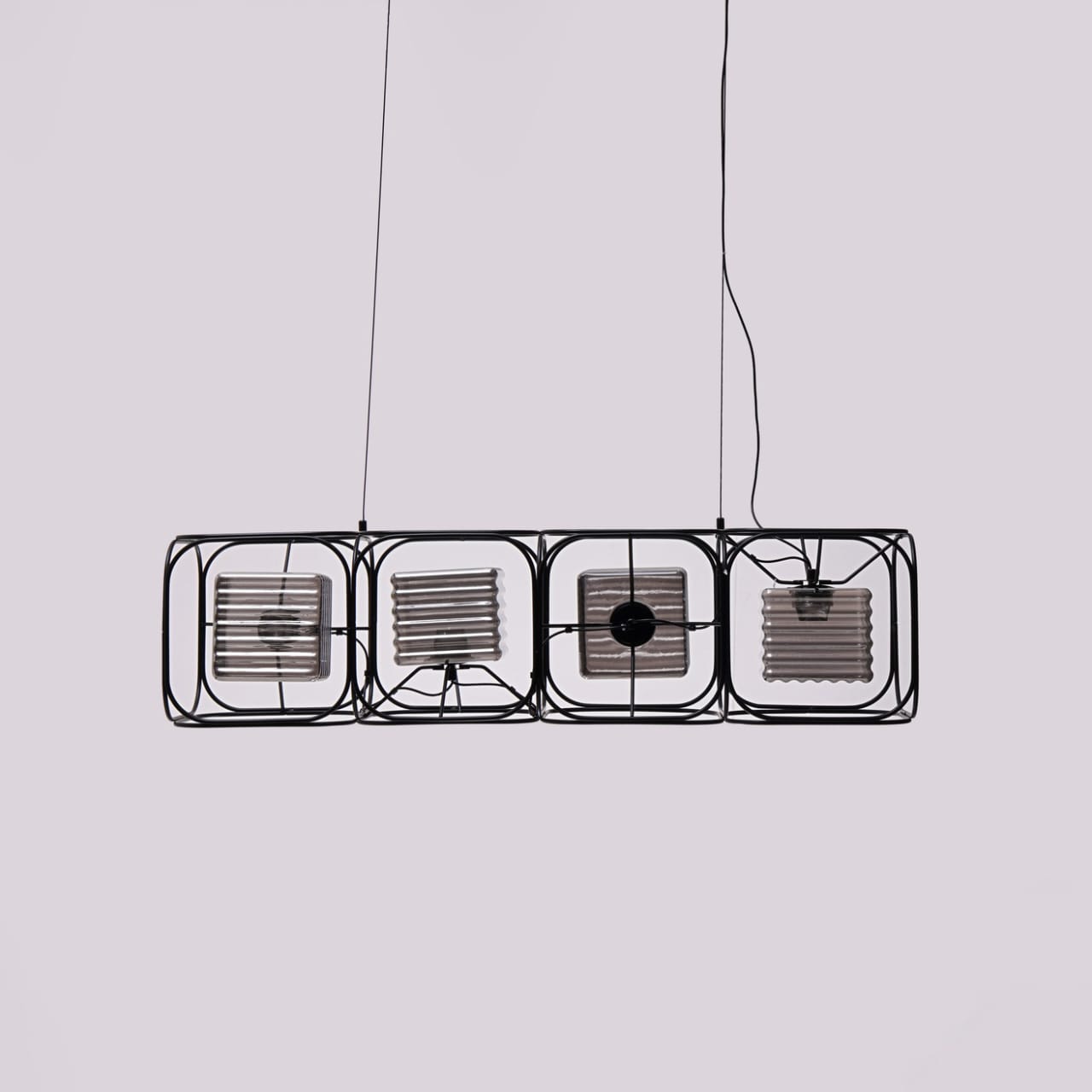 HDC 4-Module Design Luxe Gridline Linear LED Chandelier For Dining, Living Room