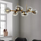 HDC Modern 8-Light Golden Smoke Glass Globe Chandelier for Living Room, Dining Area