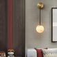 Hdc Luxury Marble Finish Globe Wall Light with Brass Finish For Living Room, Bedroom