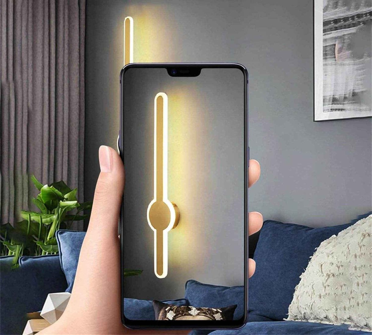 HDC Modern Long Golden Led Wall Lamp For Bedside Light