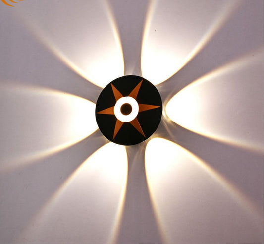 HDC 8w Luxury Designer Black & Gold LED Outdoor Wall Light for Bedroom, Living Room & Hallway