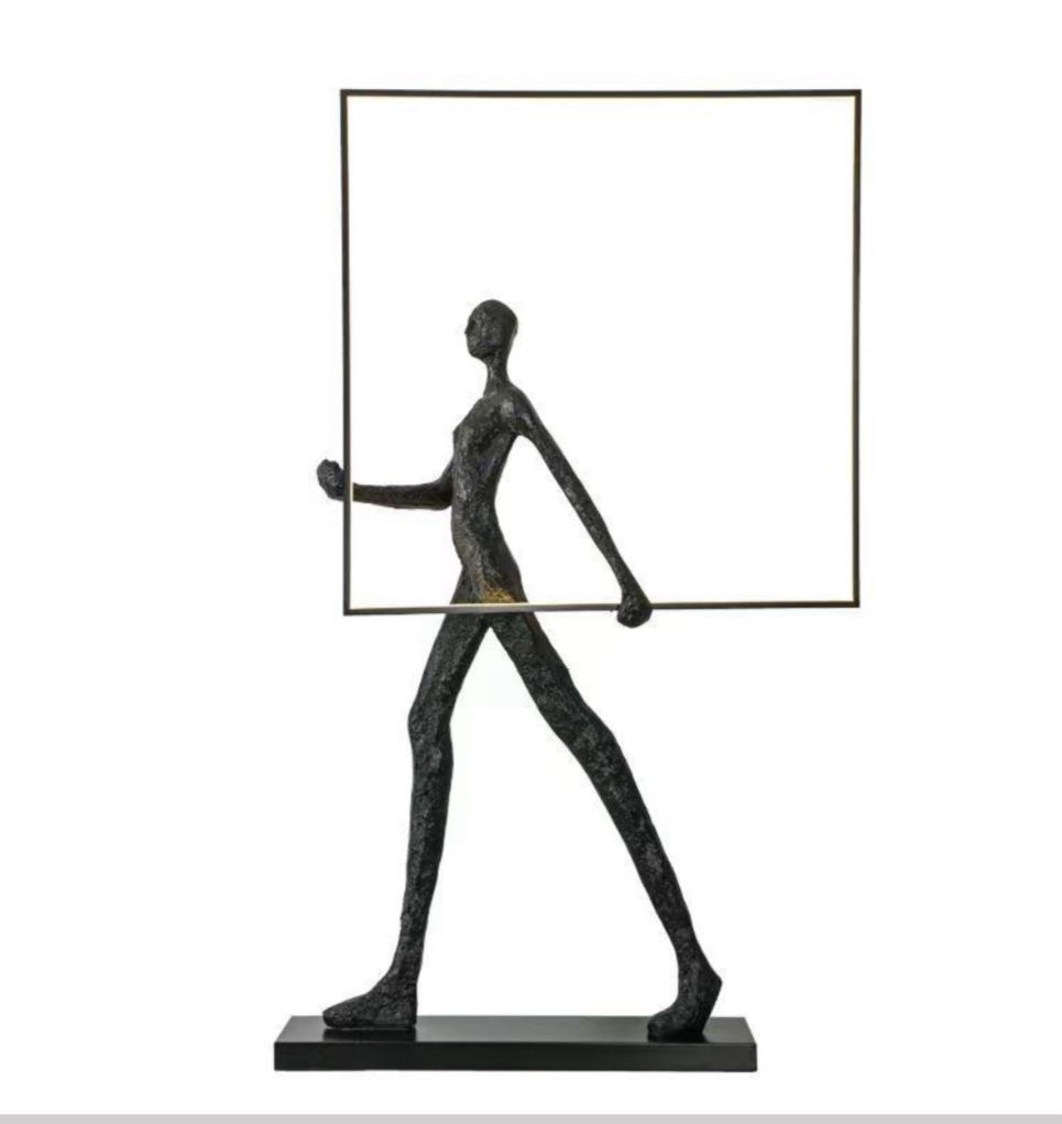 HDC Modern Luxury Art Human Holding Square Sculpture Living Room Bed