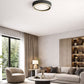 HDC Modern Round Flush Mount Grey & Gold LED Surface Ceiling Light for Living Room
