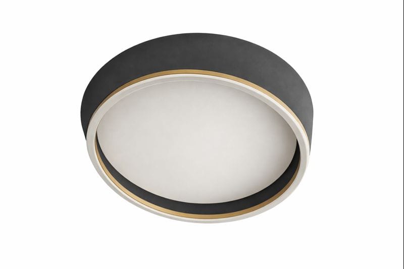 HDC Modern Round Flush Mount Grey & Gold LED Surface Ceiling Light for Living Room
