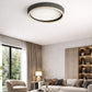 HDC Modern Round Flush Mount Grey & Gold LED Surface Ceiling Light for Living Room