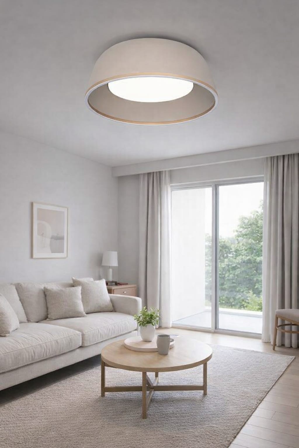 HDC 350mm Luxury Beige LED Ceiling Light for Living Room, Bedroom