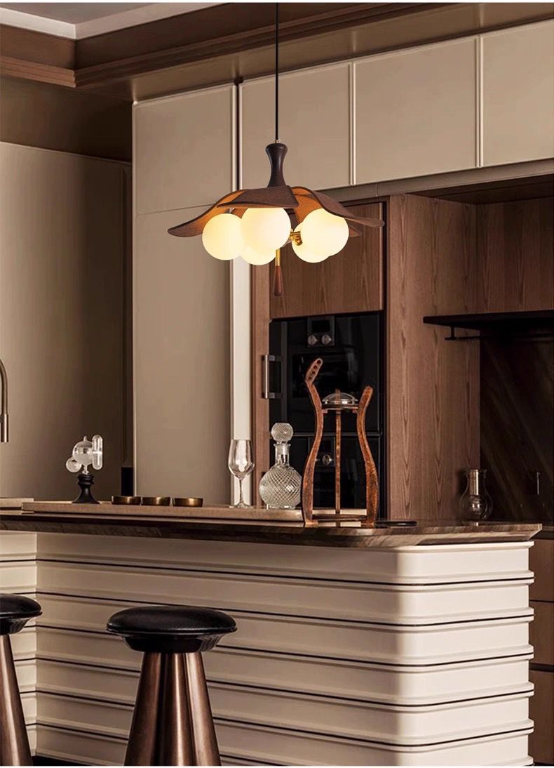 HDC 5 Lights Luxury Rattan Magic Bean Chandelier Pendant Light for Cafe, Dining