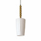 HDC Modern Gold Beaded Pendant Light with White Fluted Shade for Dining, Kitchen & Living Spaces