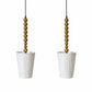 HDC Modern Gold Beaded Pendant Light with White Fluted Shade for Dining, Kitchen & Living Spaces