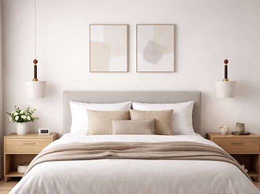 HDC Premium Ribbed Glass Pendant Light with Wooden Accent for Bedroom & Living Spaces