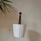 HDC Premium Ribbed Glass Pendant Light with Wooden Accent for Bedroom & Living Spaces