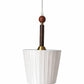 HDC Premium Ribbed Glass Pendant Light with Wooden Accent for Bedroom & Living Spaces