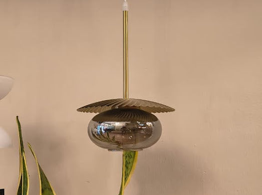 HDC Premium Black Smokey & Golden Pendant Light for Bedroom, Living Room