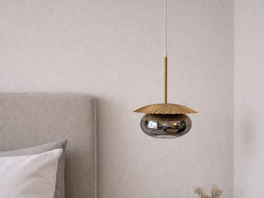 HDC Premium Black Smokey & Golden Pendant Light for Bedroom, Living Room